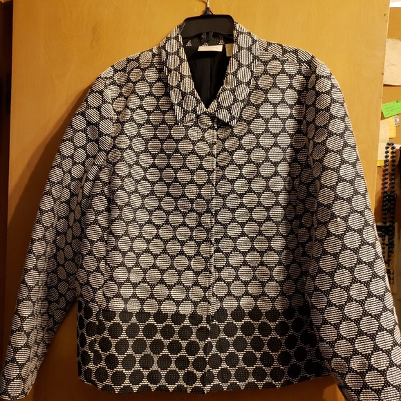 Chico's Jackets & Blazers - Chico's Graphic Black and White Jacket Size 3